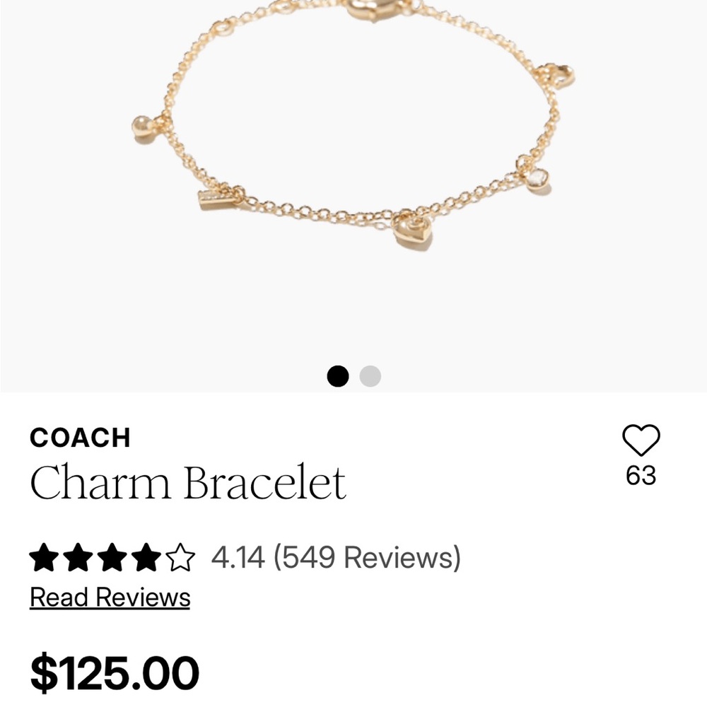 COACH Silver Charm Bracelet